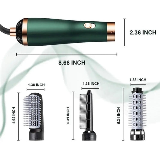 Multifunctional 3-in-1 Hair Dryer Brush with Replaceable Combs